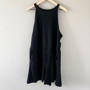 NWT Torrid Romper Size 2 Black Halter Open Back Flowy Lightweight Stretch Summer